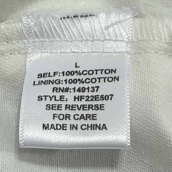 HYFVE HIGH RISE PAPERBAG WAIST COTTON MINI SKIRT IN OFF WHITE NWT WOMEN'S LARGE‎ - Picture 8 of 9